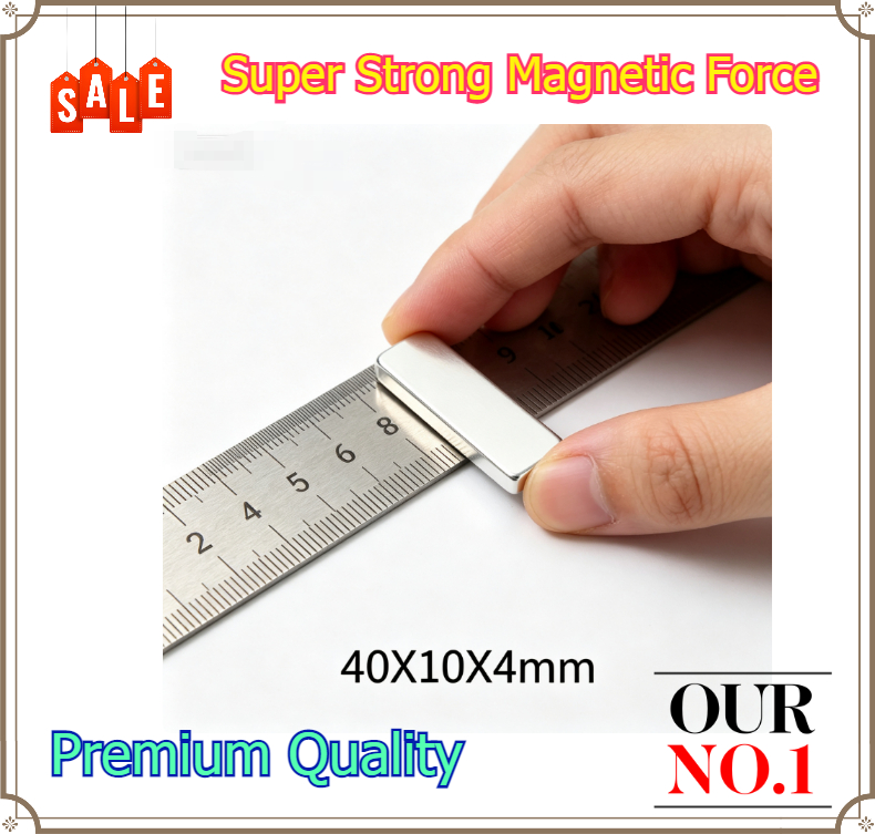 Art Craft Magnet - Superstarker 40x10x4mm Neodym-Magnet Rechteckiger Block NdFeB