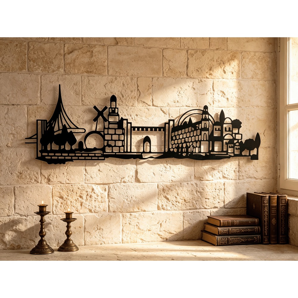 Art & Craft Paper Ideas - CIFBUY Metall-Wandkunst Jerusalem Skyline Dekor Vintage