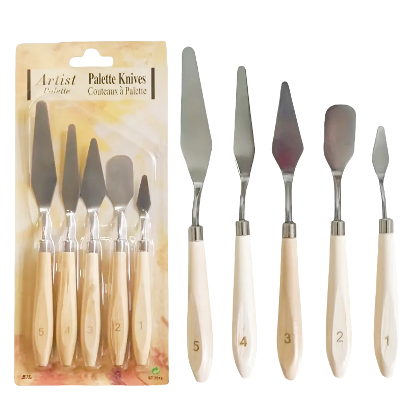 Painting Knife Palette - 5-teiliges Ölgemälde Spachtel schaber Holzlack Spatel