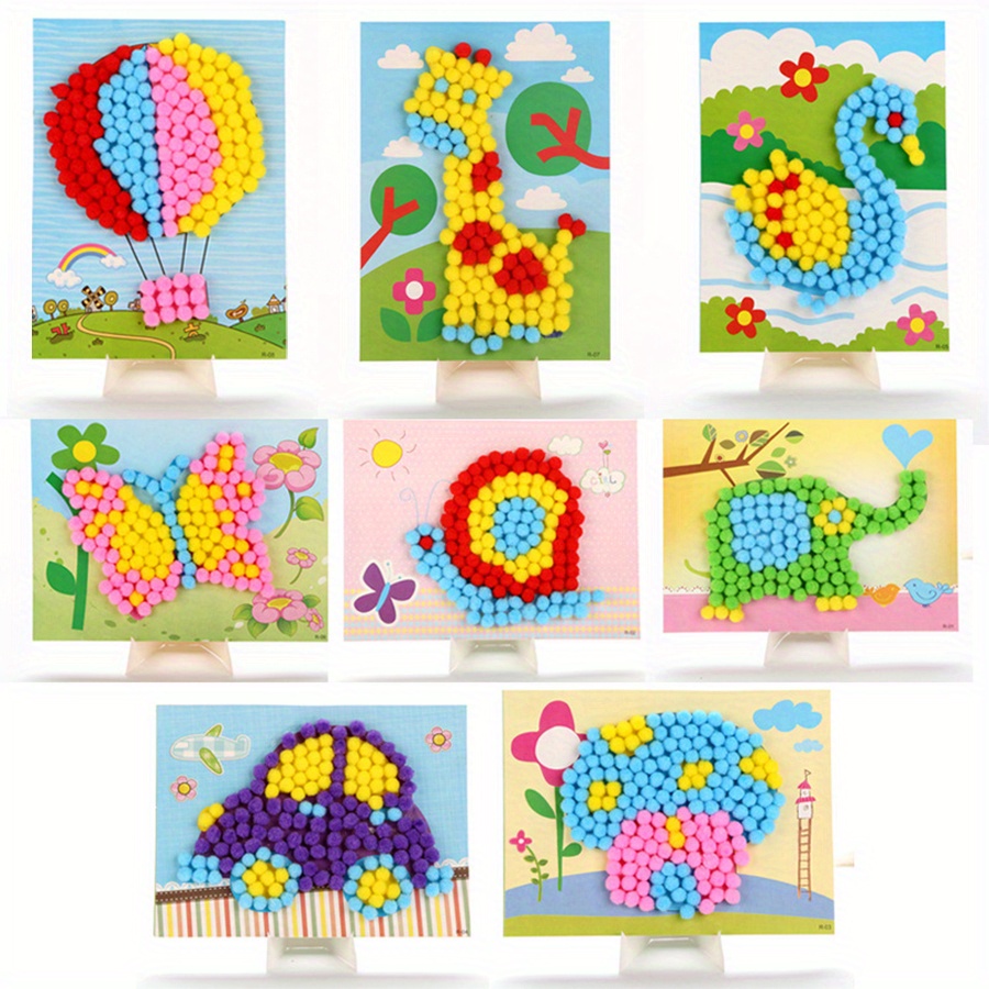 Art Craft Animals - 2 stücke 16x21 cm Bunte Pom-Pom