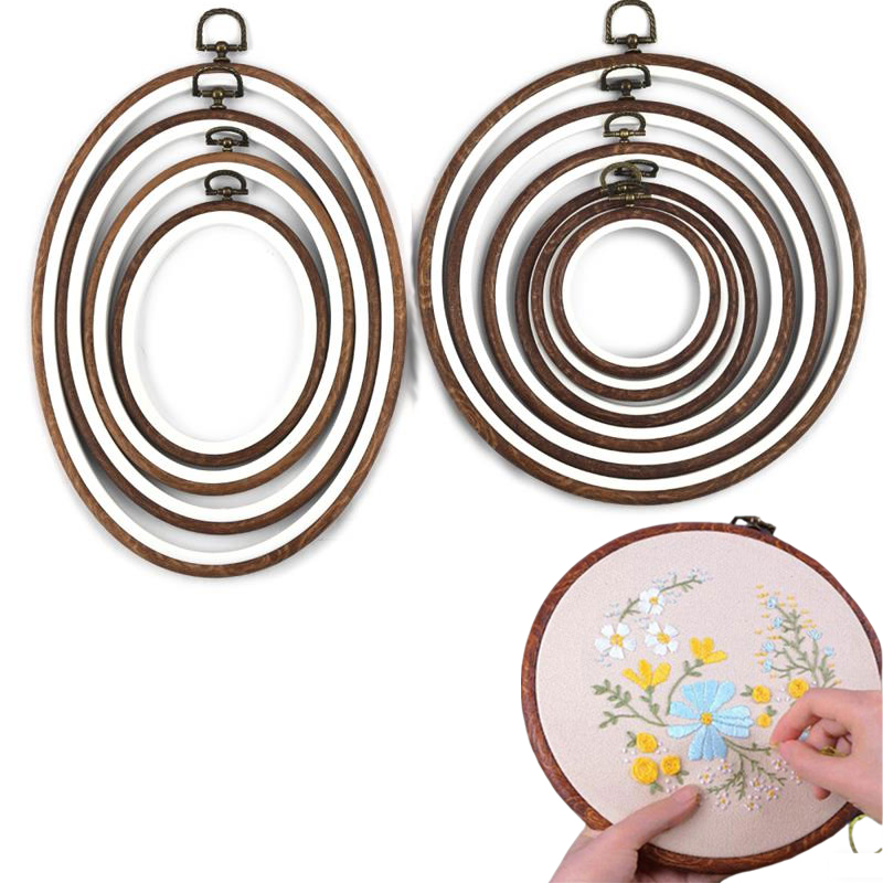 Embroidery Hoop Kit - 10PCS Nähen Werkzeug Runde Oval Nachahmung