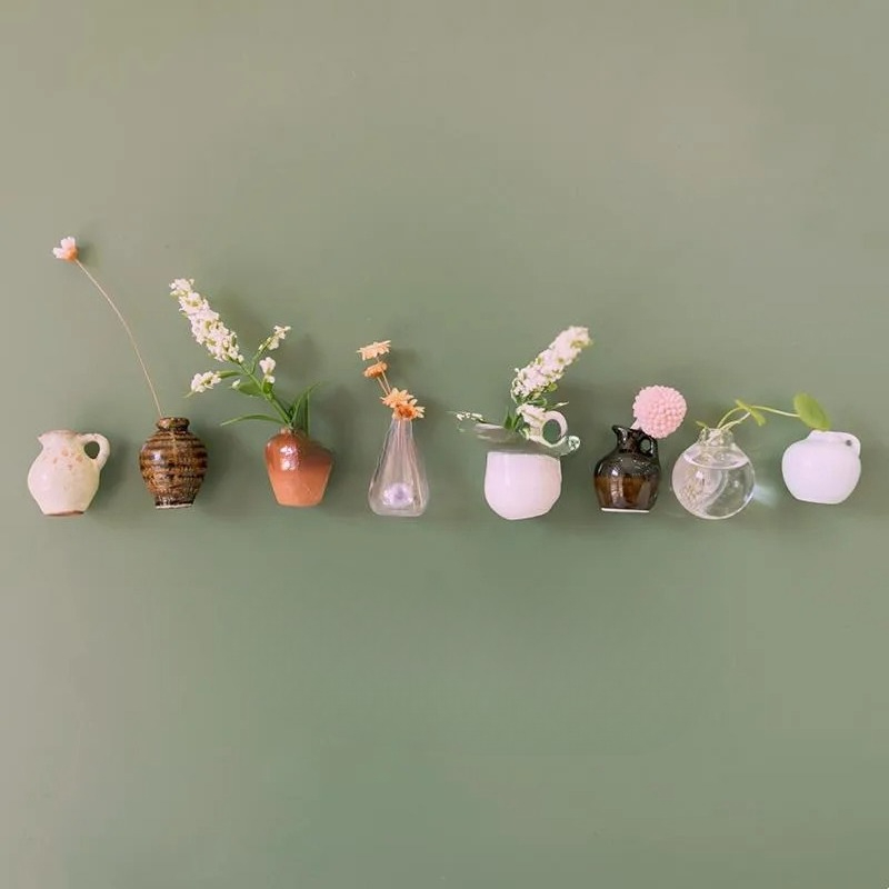 Art Craft Magnet - Kreative Niedliche MINI Glasvase Pflanzenterrarium Kunst-Kühlschrankmagnet