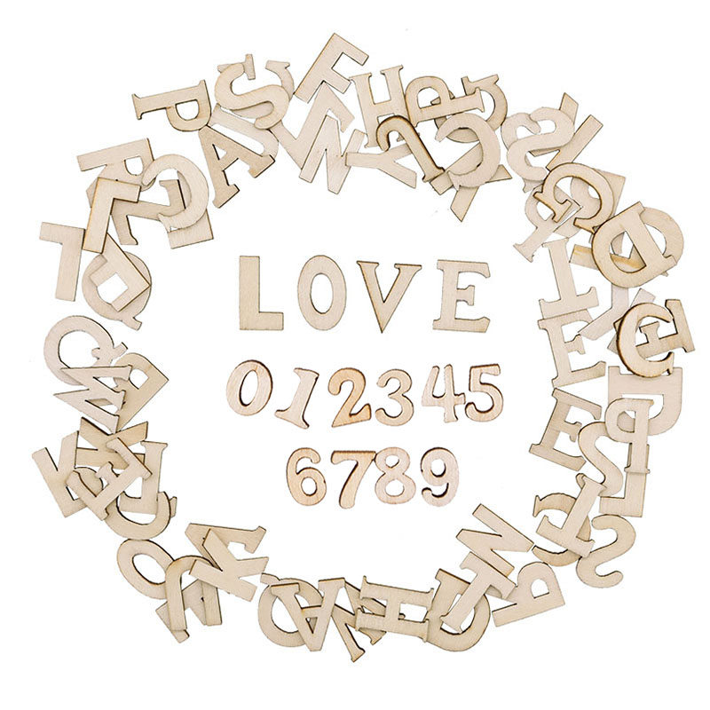 Art And Craft Numbers - 100 Stück Holz Englisches Alphabet Dekorative