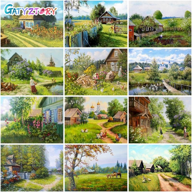 Art Craft Village - GATYZTORY Malerei Durch Zahlen Schöne Dorf