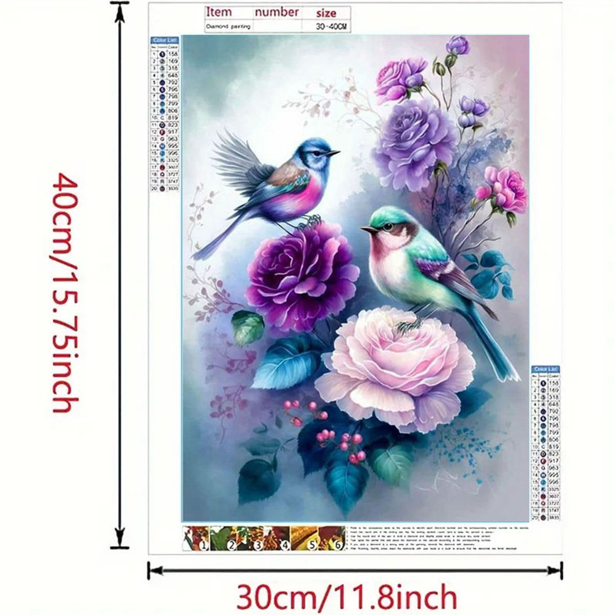 Art Craft Animals - 1 Set Diamant-Malerei „Vogelgesang und Blumenduft“,