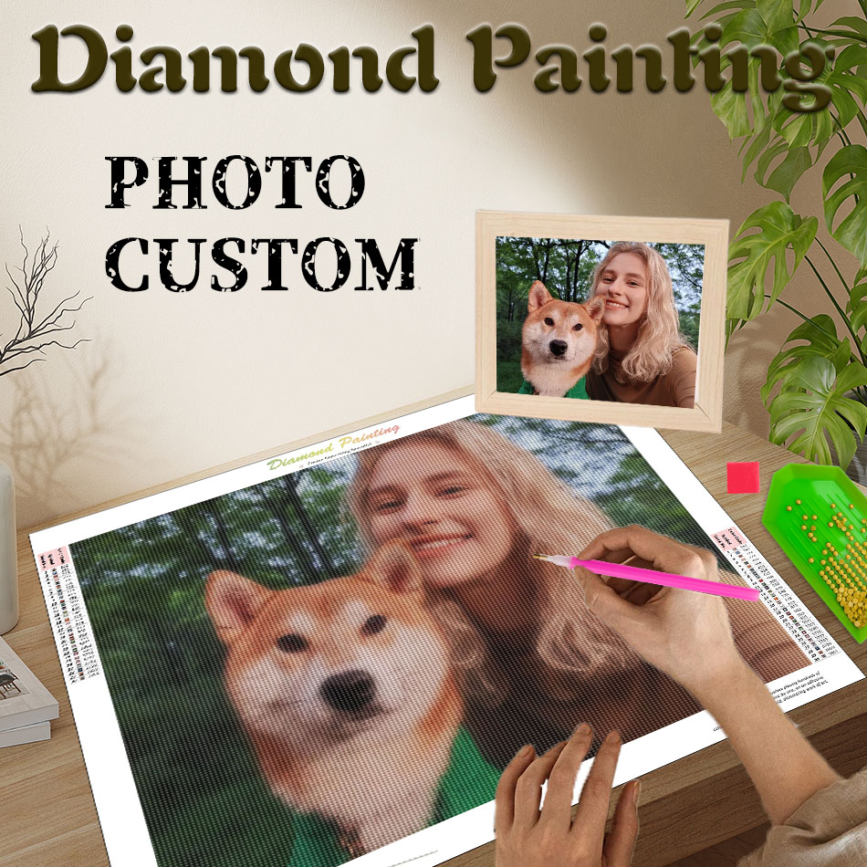 Unique Art Craft - PhotoCustom Diamantmalerei Wandkunst DIY Handwerk Benutzerdefinierte