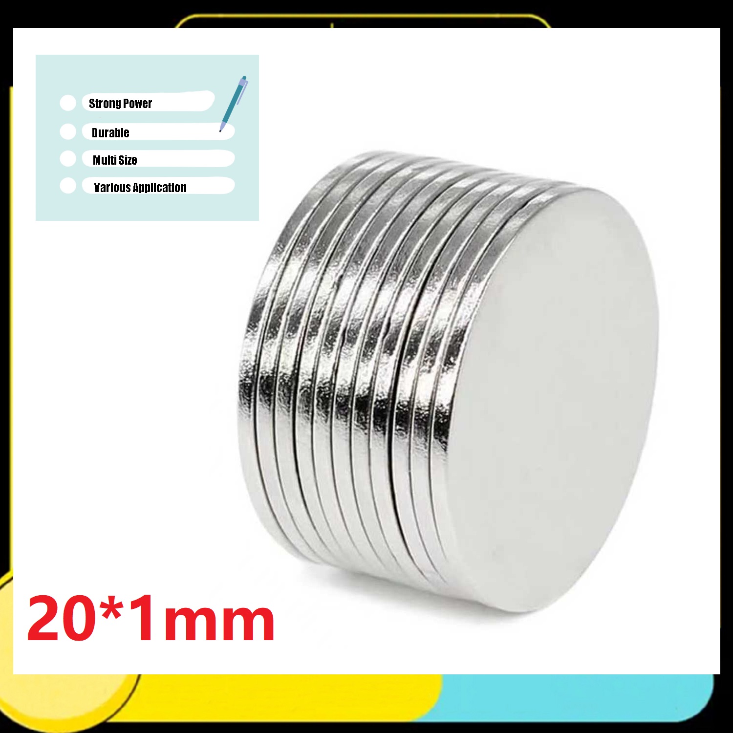 Art Craft Magnet - 20 x 1 mm Kühlschrankmagnete, Whiteboard-Magnete,