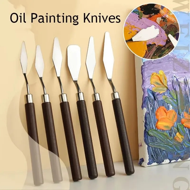 Painting Knife Palette - 1/2 Set Edelstahl-Ölmalmesser, Kuchenpalettenmesser, Künstler-Spatel, Mischmesser,