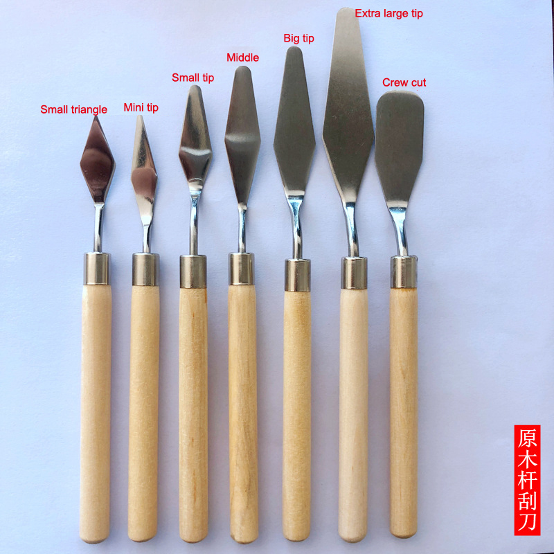 Painting Knife Palette - ★ ▲ 7-teiliges Set Edelstahl-Ölmalmesser Künstler-Spachtel