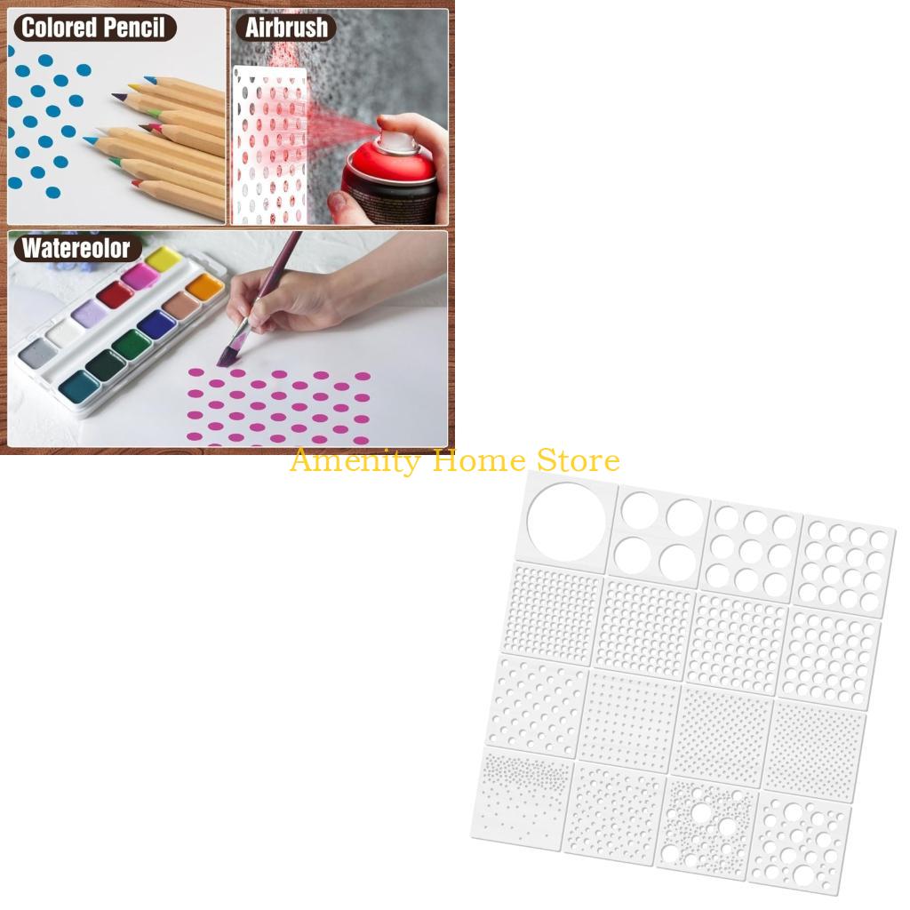 Art And Craft With Paint - F26C Runde Design-Punktmalerei-Schablonen-Packung, 16 Punktmalerei-Blätter für