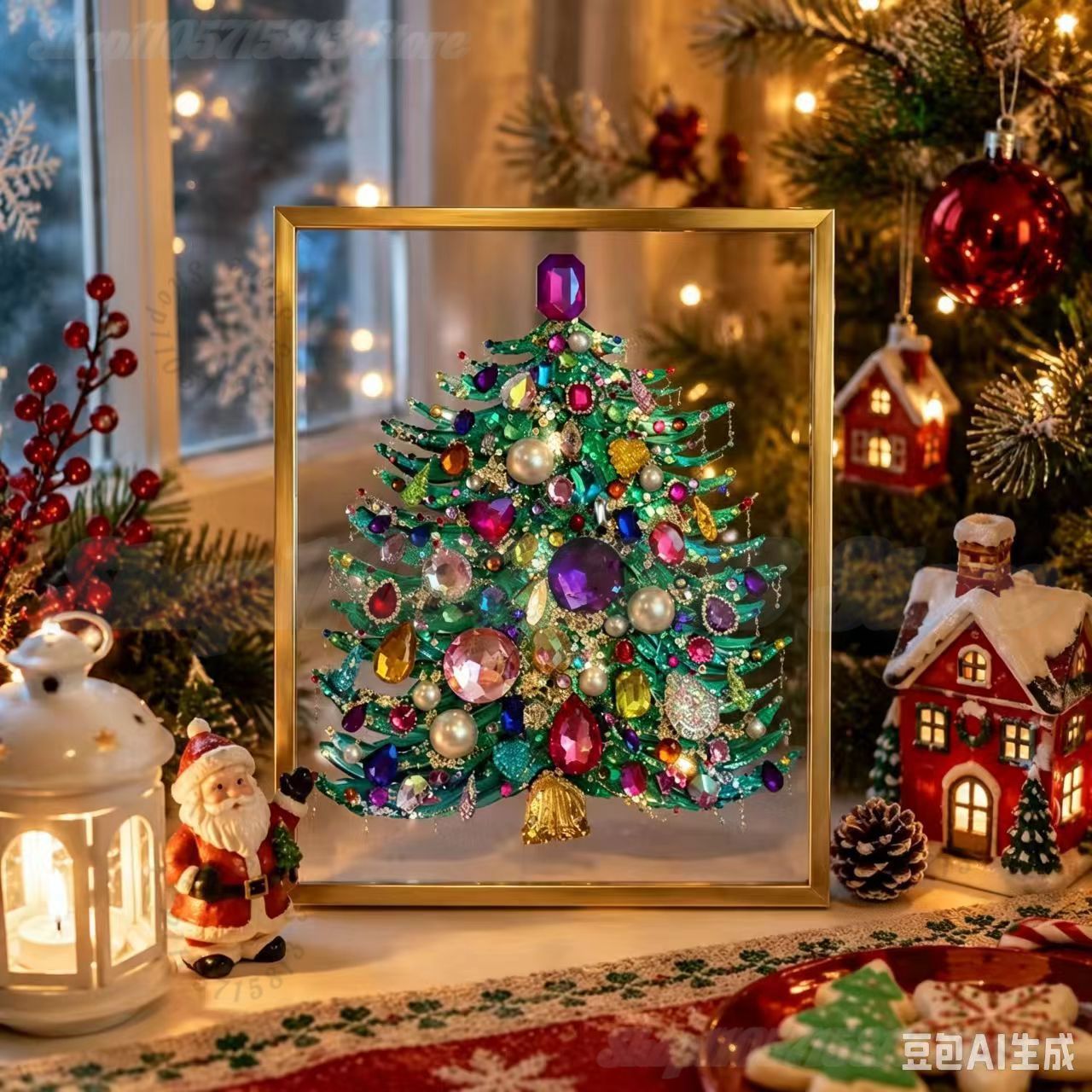 Art And Craft Xmas Tree - DIY Schmuck-Weihnachtsbaum-Kunstset mit Edelsteinen und Perlen,