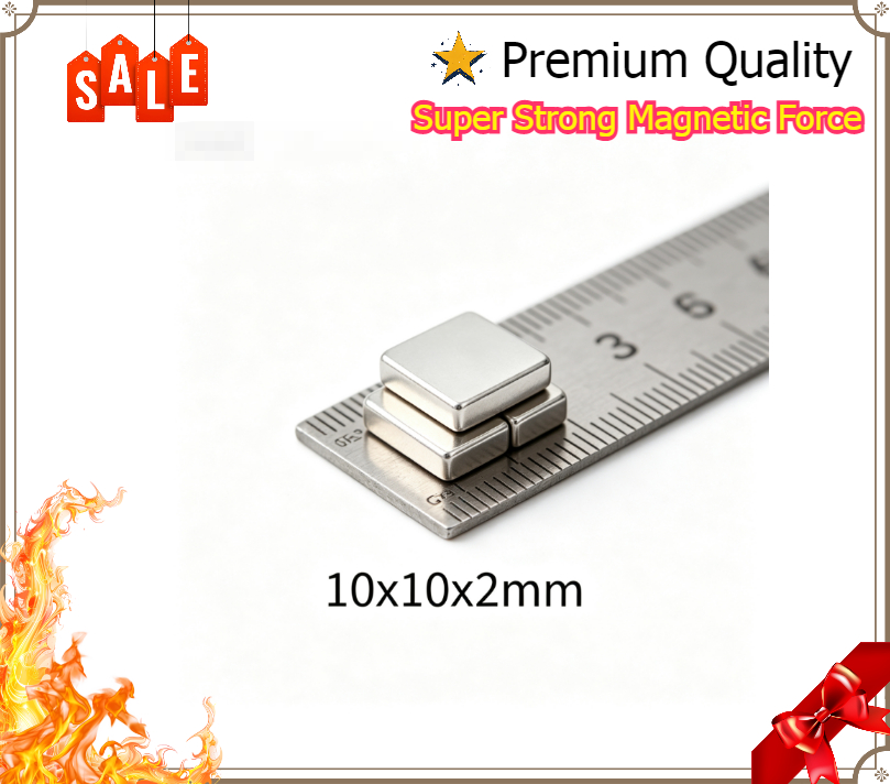 Art Craft Magnet - Superstarker N35 Neodym-Magnet 10x10x2mm Quadratblock NdFeB