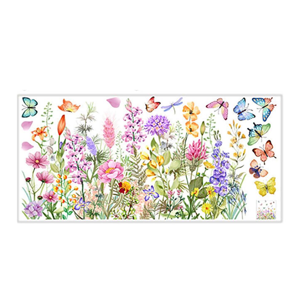 Art Craft Butterfly - Doppelseitiger Bunter Blumen- und Schmetterlings-Wandaufkleber Elektrostatischer