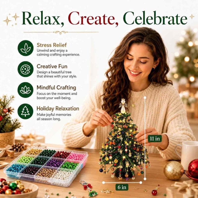 Perlen-Weihnachtsbaum-Bastelse – Art And Craft Xmas Tree Bewertung und Preis