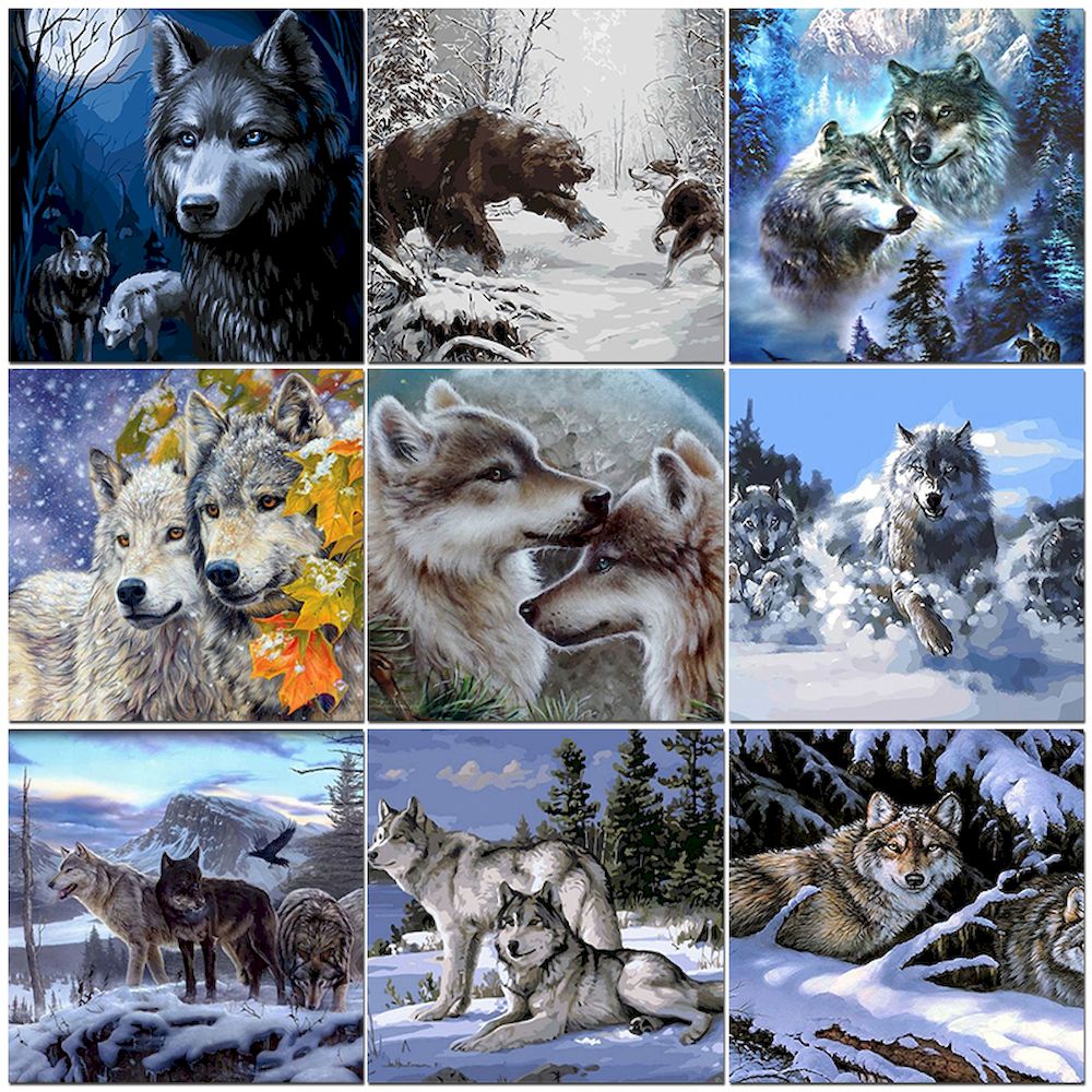 Malen nach Zahlen Wolf Öl Bild – Art And Craft Numbers Bewertung und Preis