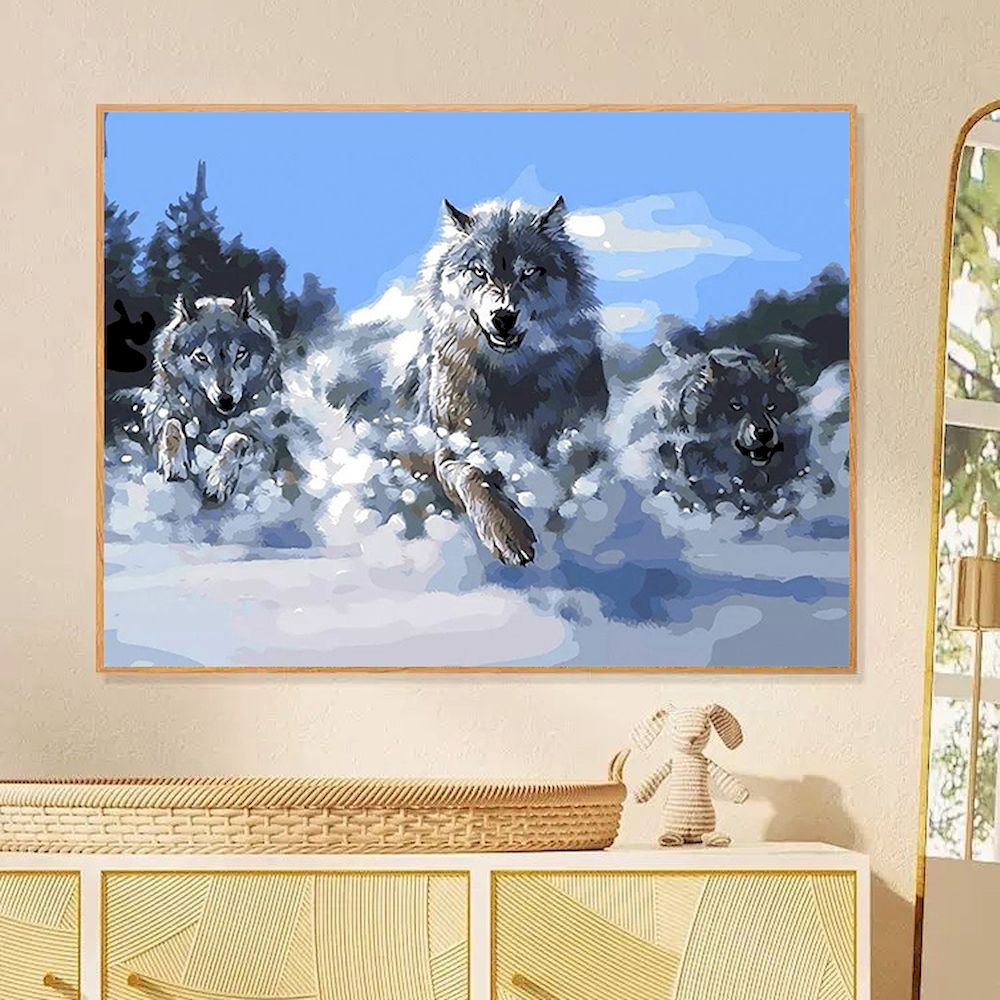 Malen nach Zahlen Wolf Öl Bild – Art And Craft Numbers Bewertung und Preis