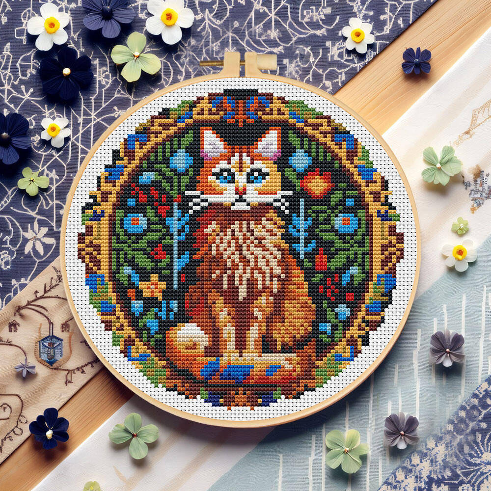 DIY Kreuz Stich Katze Tier 11C – Embroidery Hoop Kit Bewertung und Preis