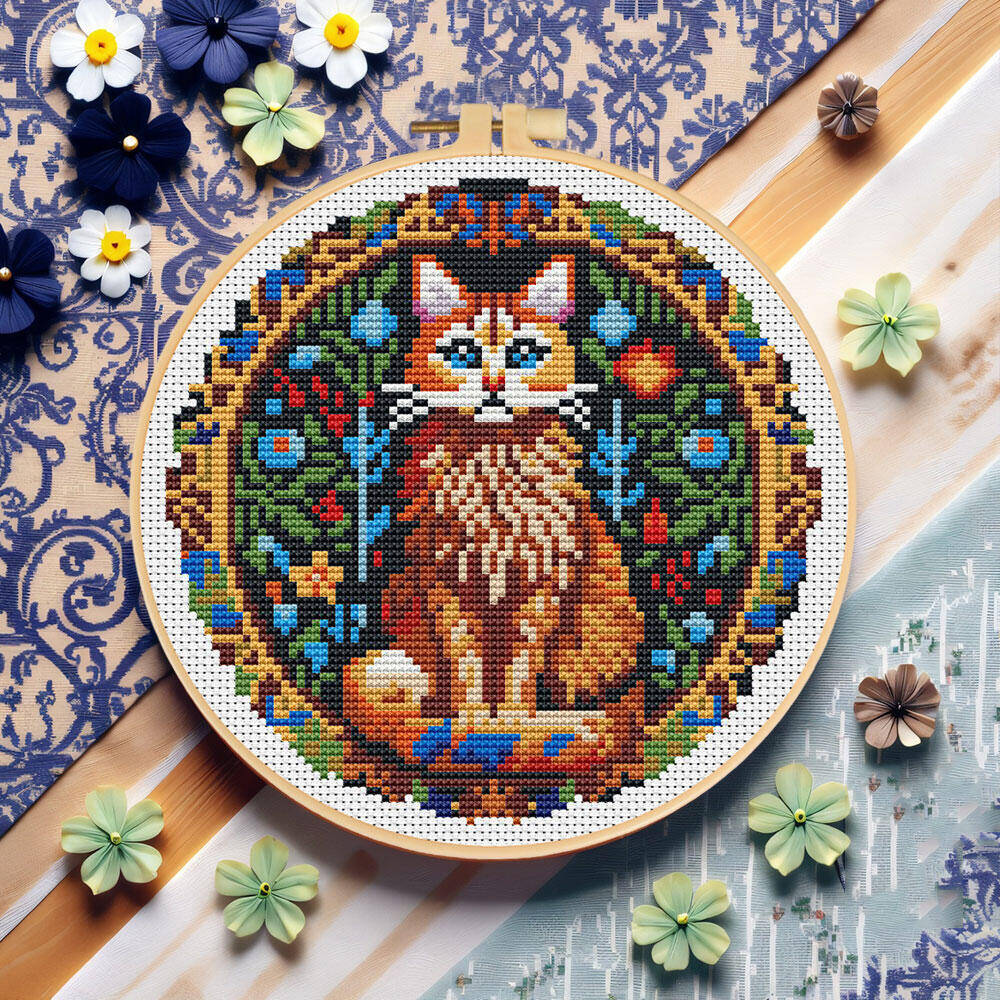 DIY Kreuz Stich Katze Tier 11C – Embroidery Hoop Kit Bewertung und Preis