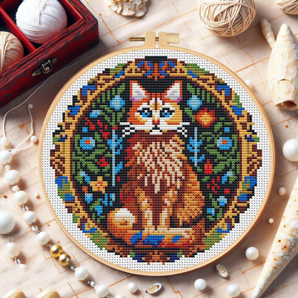 DIY Kreuz Stich Katze Tier 11C – Embroidery Hoop Kit Bewertung und Preis