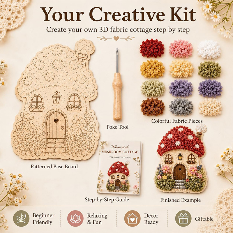 Verspieltes Dorf 3D Stoff Poke – Art Craft Village Bewertung und Preis